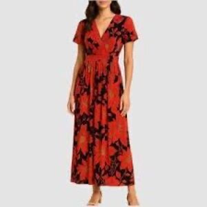 Kate and Lily Floral Red and Black Maxi Dress *Make an Offer*